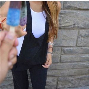 Black flowy overalls